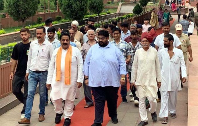 BFDC members during a protest demonstration at Jammu on Monday.