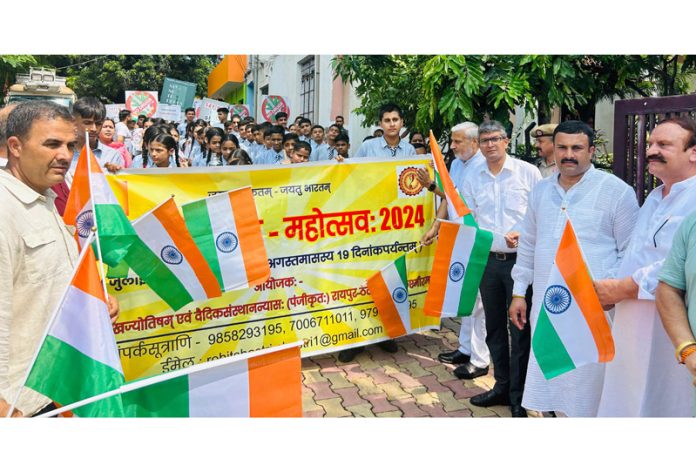 Dignitaries flag off de-addiction rally at Jammu on Friday.