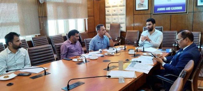 Secretary H&ME, Dr. Syed Abid Rasheed Shah chairing a meeting on Wednesday.