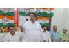 JKPCC working president Raman Bhalla addressing workers' meeting in Chand Nagar area of Jammu East.