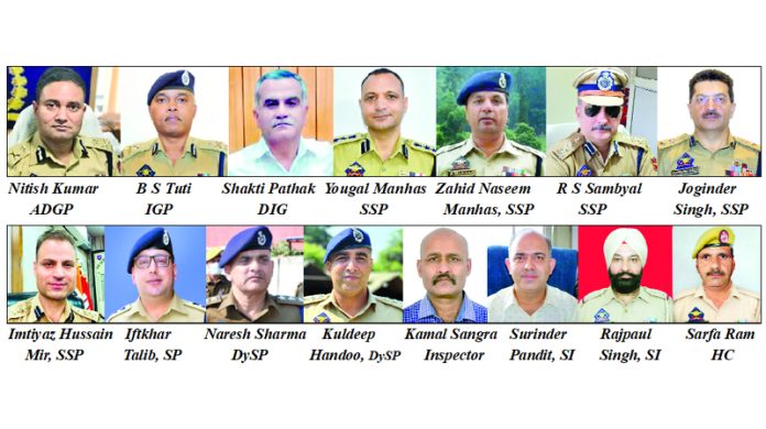 ADGP Kumar, DIGs Pathak, Singh among 133 awarded JKPMG, JKPMMS