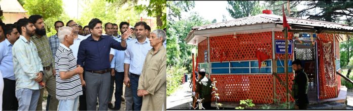 DC shopian during visit to Kapal Mochan Temple at Nagbal