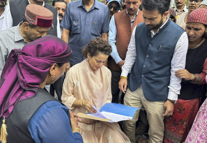 Congress-led Himachal govt doing nothing to help victims: Kangana in disaster-hit Samej village