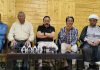 LAB leaders and Sonam Wangchuk addressing a press conference in Leh on Saturday.