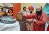 Mahant Deependra Giri Ji and other devotees performing Puja at historic Shankaracharya temple, Srinagar on Sunday. -Excelsior/Shakeel