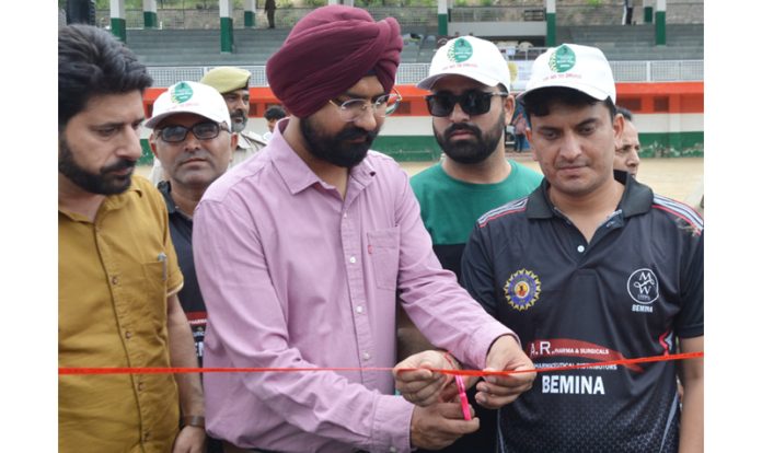DC Doda Harvinder Singh inaugurating Blind Cricket Tournament under Nasha Mukt Bharat Abhiyan on Saturday.