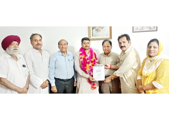 NC leaders nominate Vijay Kumar as NC District president Udhampur Rural SC Cell.