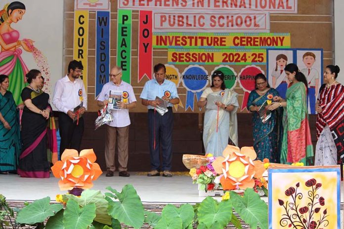 Stephens International Public School management posing during a programme.