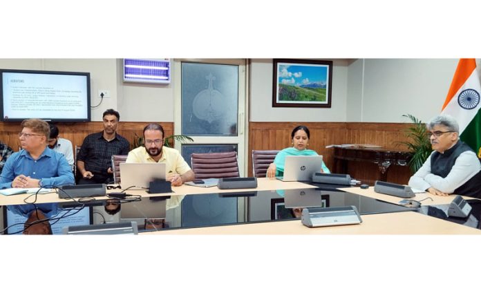 Chief Secretary Atal Dulloo chairing a meeting on Wednesday.