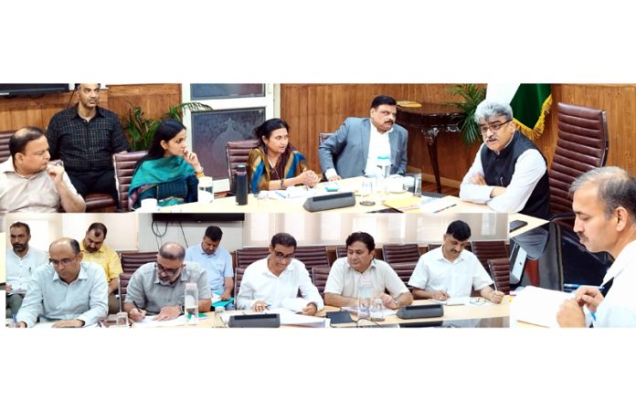 Chief Secretary Atal Dulloo chairing a meeting on Saturday.