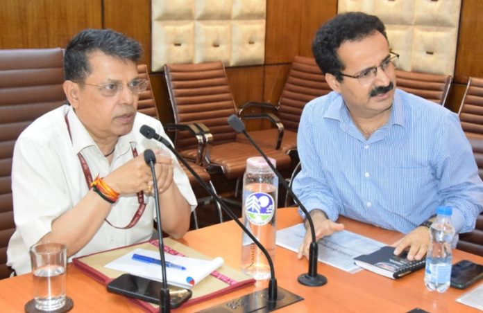 Union Additional Secretary and Financial Advisor Shantmanu chairing a meeting on Tuesday.