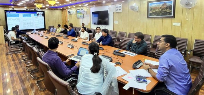 Secretary RDD&PR Dr Shahid Iqbal Choudhary chairing a meeting on Tuesday.