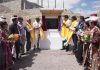 CEC Leh, Tashi Gyalson laying foundation stone for a developmental project in Khaltse constituency.