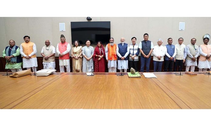 MPs from SC and ST communities during a meeting with Prime Minister, Narendra Modi at New Delhi.