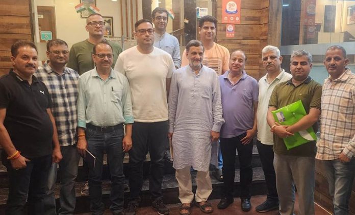 Members of Chamber of Tourism Trade and Industry Katra assembled to discuss J&K Tourist Trade Rules.