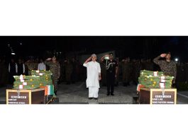 LG Manoj Sinha paying homage to martyrs.