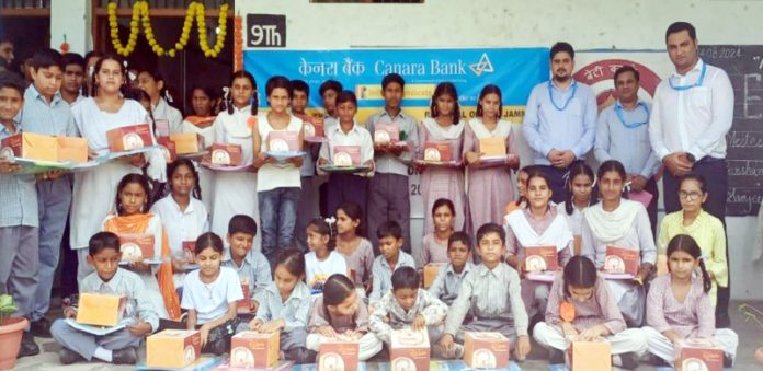 Girl students posing along with their awards during a function organized in Jammu on Wednesday.