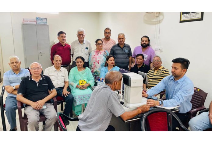 People during eye check-up camp at SCRC Trikuta Nagar, Jammu.