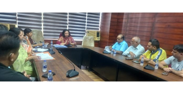 Addl Commissioner STD Namrita Dogra chairing a meeting on Thursday.