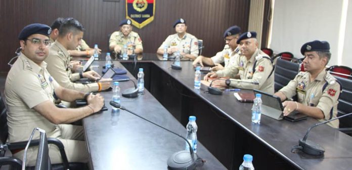 ADGP Jammu Zone, Anand Jain chairing a meeting.