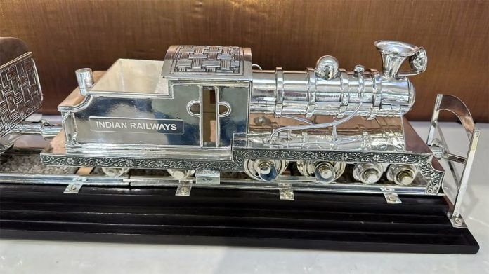 PM Modi Gifts President Biden Antique Silver Hand-Engraved Train Model