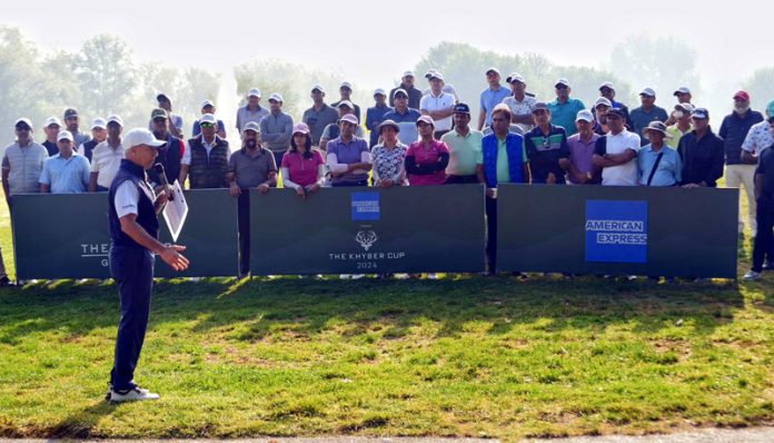 A crowd watches Inaugural Khyber Cup at Royal Springs Golf Course in Srinagar.