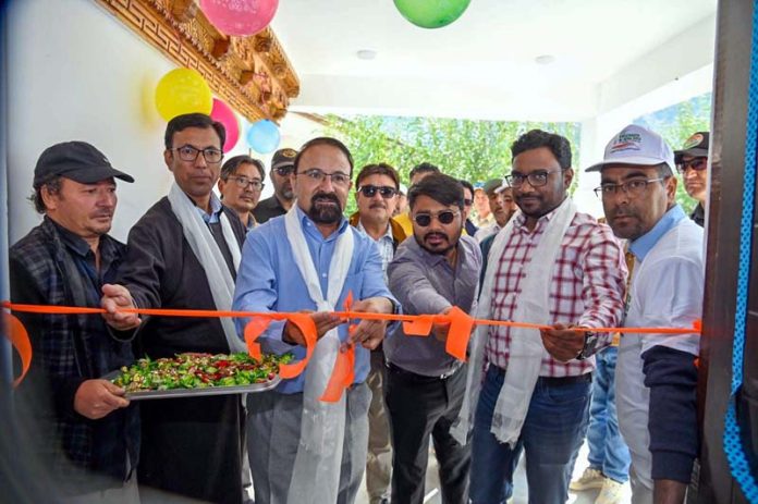 CEC LAHDC Kargil, Dr Mohammad Jaffer Akhoon, inaugurating PWD guest house at Pipiting in Zanskar on Saturday.