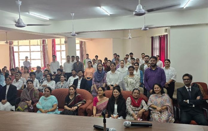 Participants of JU Law School during an awareness programme with the Director Law School and others.