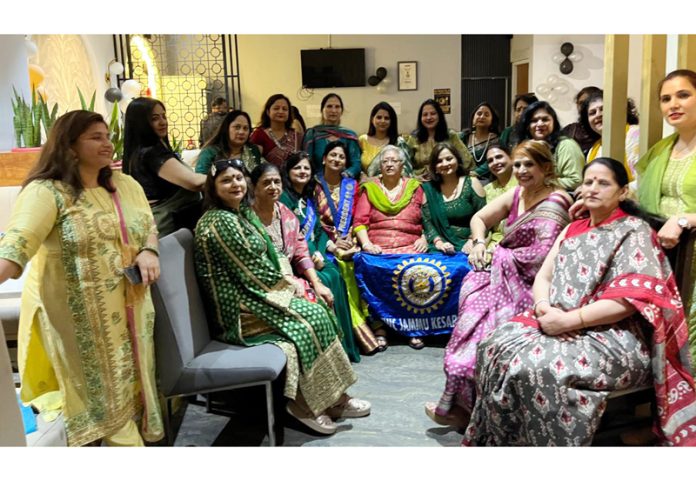 The new executive team of IWC Jammu Kesaria posing together with guests and other members.