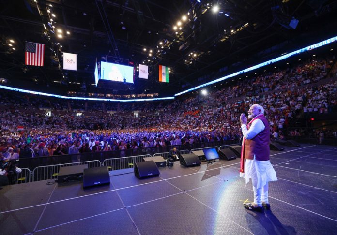 PM Narendra Modi addressing Indian Americans in New York on Sunday.