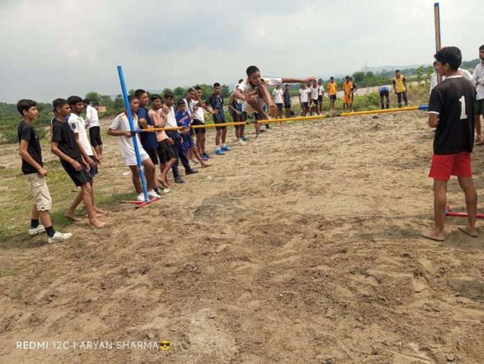 Athletes of Sainik School Nagrota in action during district level events.