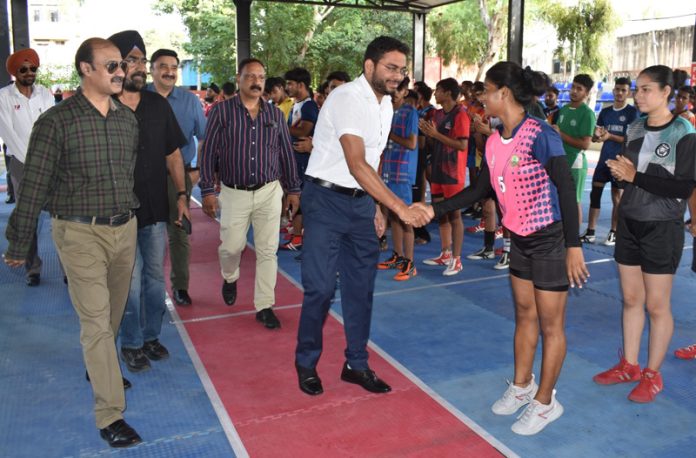 Deputy Commissioner Jammu, Sachin Vaishya interacting with Kabaddi players at Jammu.