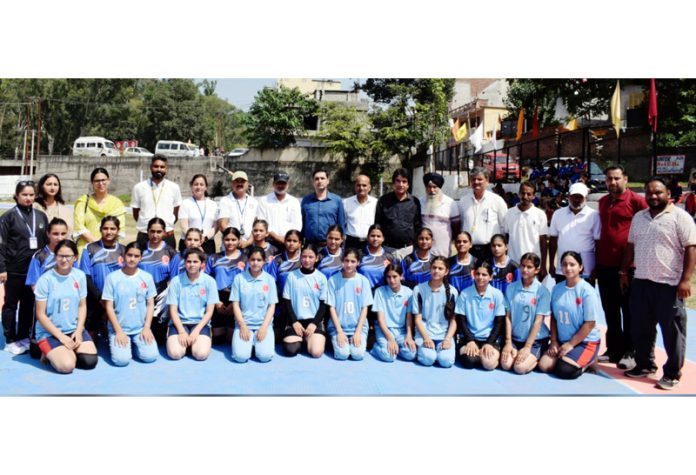 Young Kabaddi players posing for group photograph during an event at Rajouri.