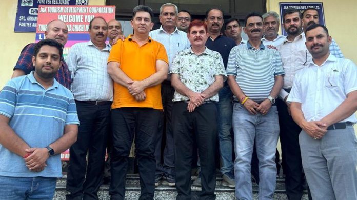 Members of JK Private Schools Association in a meeting at Jammu on Thursday.