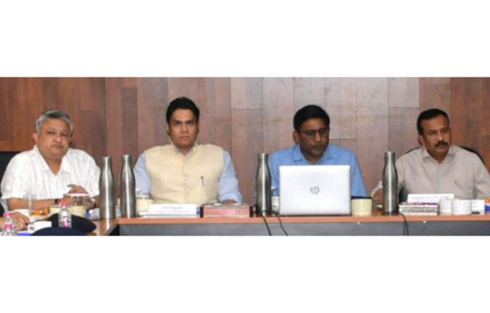 Election Observers during a meeting in Reasi on Saturday.