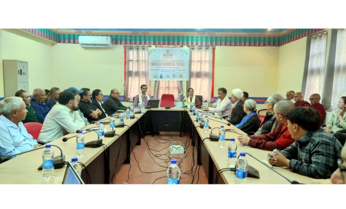 Officers of Income Tax Department during a seminar at Leh on Friday.