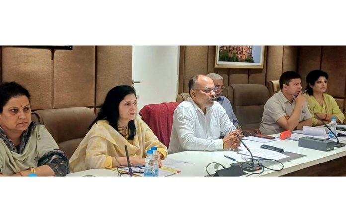 CEO J&K chairing a meeting on Saturday.