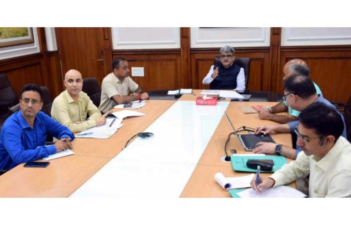 CS, Atal Dulloo chairing a meeting on Thursday.