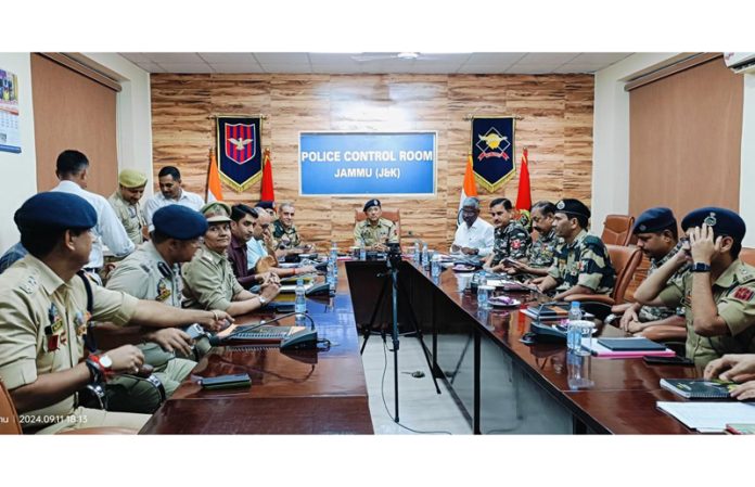 ADGP Jammu chairing a meeting on Wednesday.