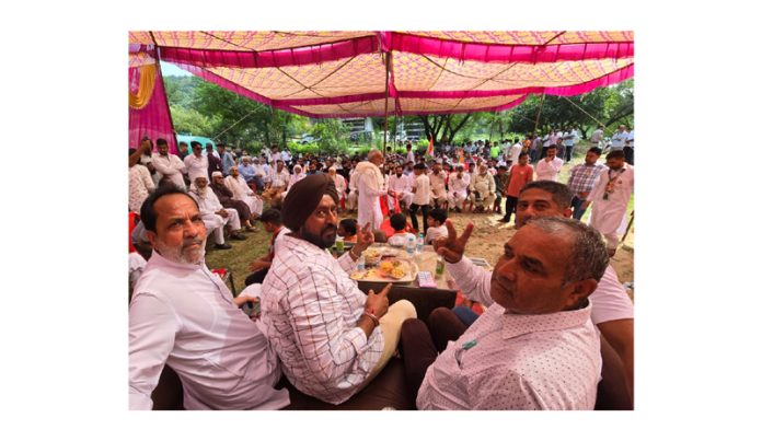 Taranjit Singh Tony during a public meeting in Bahu Constituency on Saturday.