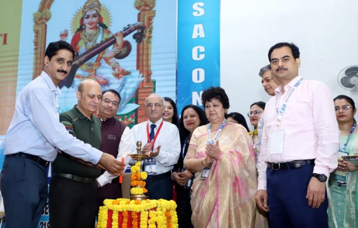 Principal and Dean, GMC Jammu, Dr Ashutosh Gupta inaugurating NZ ISA Conference in the College auditorium.