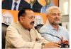 Dr Jitendra Singh addressing media persons in Jammu on Saturday.