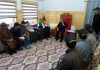 LG Ladakh Brig (Dr) BD Mishra meeting with a delegation in Leh.