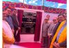 LG Ladakh, Brig (Dr) BD Mishra, along with other dignitaries, laying foundation stone for SLDC cum REMC at Leh.