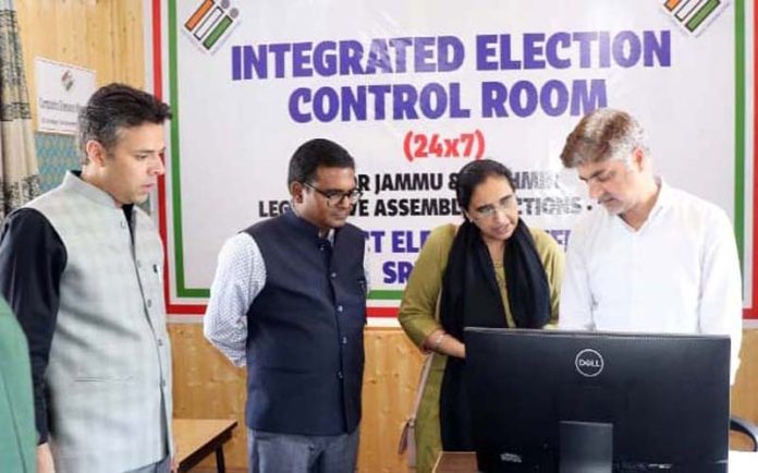 Team of Observers during their visit to Integrated Election Control room on Wednesday.