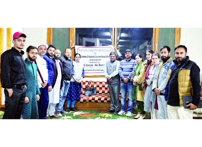 Jammu & Kashmir Carrom Association members during working committee meeting.