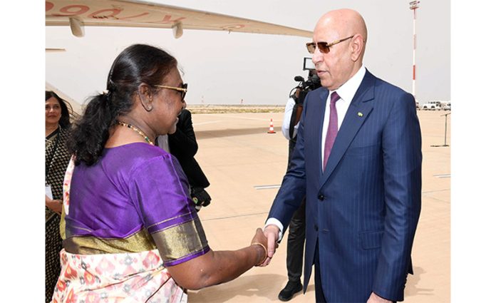 Prez Murmu arrives in Mauritania on second leg of her three-nation visit