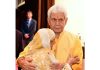 LG Manoj Sinha meets a family member of terror victim in Srinagar on Thursday.