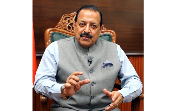 Union Minister Dr Jitendra Singh briefing the media about some important features of the first 100 days of the Modi Government 3.0 at New Delhi on Sunday.