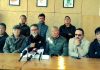 Members of Leh Apex Body during a press conference at Leh on Saturday.